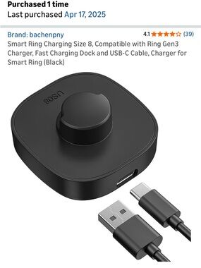 Smart Ring Charger Dock in Black